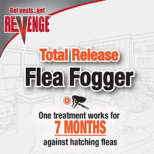 Bonide 4613 Fogger, Revenge Total Release, Pack of 3 6 oz Ready-to-Use Cans, Long Lasting Formula Kills Fleas