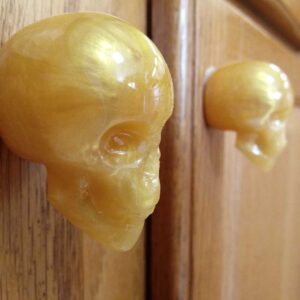 Gold Skull Door Knobs Drawer Knobs (Set of 2)