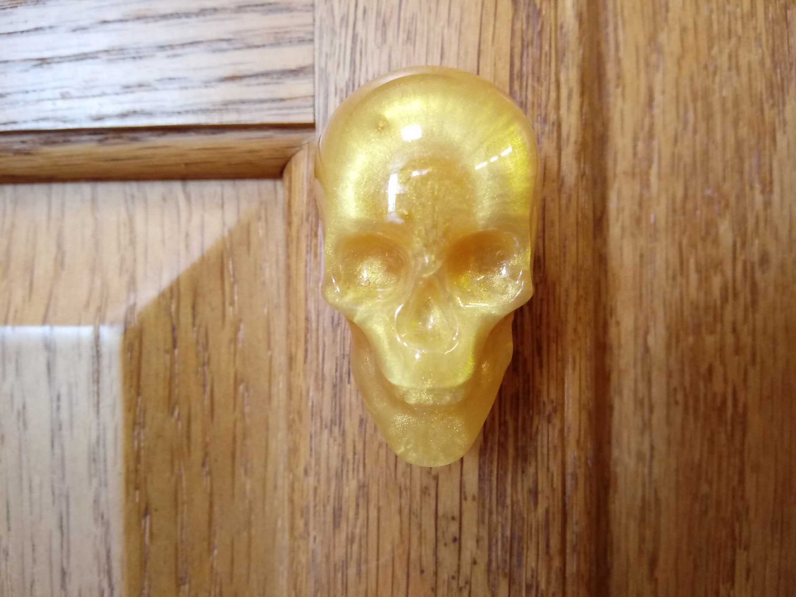 Gold Skull Door Knobs Drawer Knobs (Set of 2)