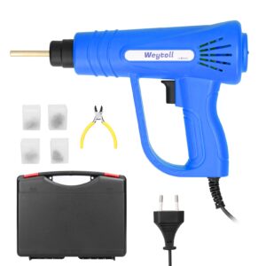 weytoll plastic welder kit, 70w hot stapler welding gun with 200pcs staples for automotive bumper repair kit (blue)