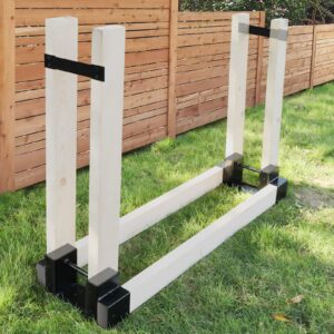 tfmuzert firewood rack outdoor heavy steel stable storage holder fit 2x4 perfect for outside backyard fire pits adjustable to any length