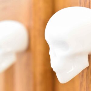 White Skull Door Knobs Drawer Knobs (Set of 2)