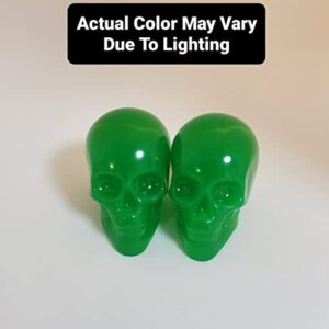 Green Skull Cabinet Knobs/Drawer Knobs (Black Light Activated) (Set of 2)