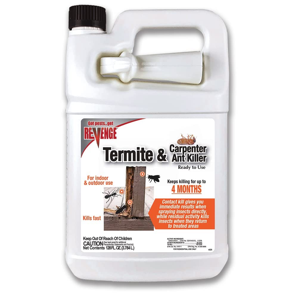 REVENGE Termite & Carpenter Ant Killer, 128 oz Ready-to-Use Spray, Long Lasting Formula for Indoors and Outdoors Kills on Contact