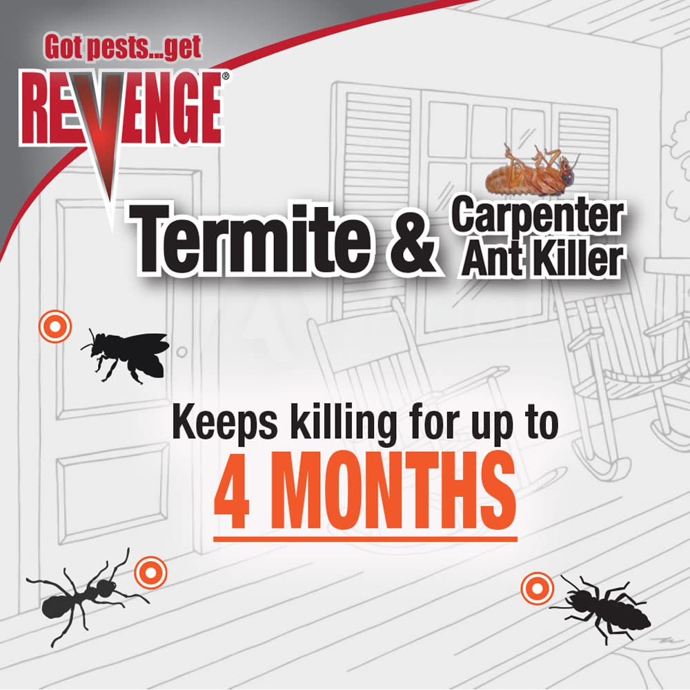 REVENGE Termite & Carpenter Ant Killer, 128 oz Ready-to-Use Spray, Long Lasting Formula for Indoors and Outdoors Kills on Contact