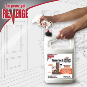 REVENGE Termite & Carpenter Ant Killer, 128 oz Ready-to-Use Spray, Long Lasting Formula for Indoors and Outdoors Kills on Contact