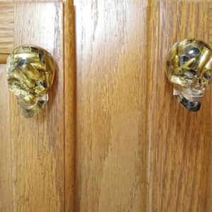 Bullet Skull Door Knobs with Real 22 Caliber Bullet Casings (Set of 2)