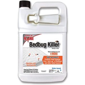 revenge bedbug killer, 128 oz ready-to-use spray, long lasting odorless insecticide formula, kills on contact