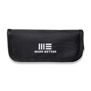 weknife nylon utility knife pouch - compatible with 2 knives for carrying folding pocket knives and accessories - includes a polishing cloth and stickers we-01 black