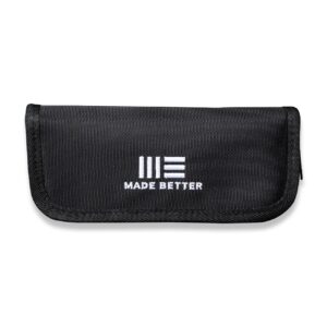 WeKnife Nylon Utility Knife Pouch - Compatible with 2 Knives for Carrying Folding Pocket Knives and Accessories - Includes A Polishing Cloth and Stickers WE-01 Black