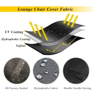 SIHAIAN Chaise Lounge Cover Waterproof Patio Lounge Chair Cover UV Resistant Lounger Covers Dust-Proof Outdoor Lounge Chair Covers 2Pack Patio Furniture Covers 78Lx29Wx35H in Black