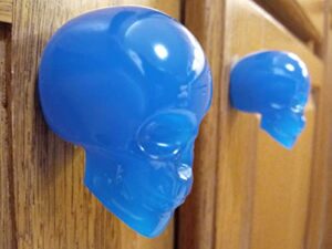 blue skull cabinet knobs/drawer knobs (black light activated) (set of 2)