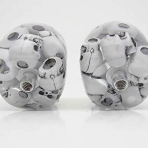 Clear Skull Door Knobs Drawer Knobs with Mini Skull Beads (Set of 2)