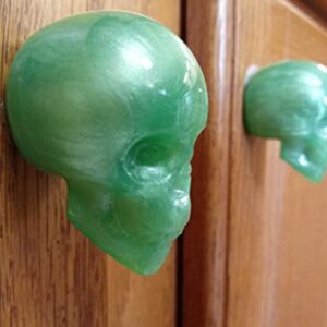 Green Skull Door Knobs Drawer Knobs (Set of 2)