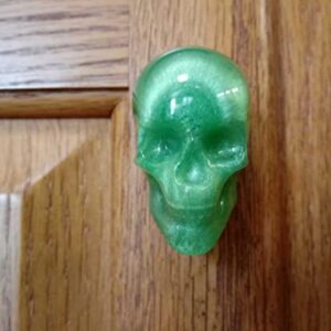 Green Skull Door Knobs Drawer Knobs (Set of 2)