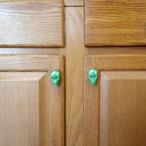 Green Skull Door Knobs Drawer Knobs (Set of 2)