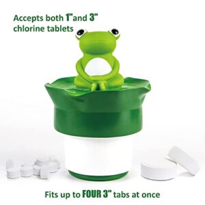 MKLZ Chlorine Floater,Floating Chlorine Dispenser for Pools,Fits 1 and 3 Inch Tablets for Large and Small Pools,Forg Tablet Dispenser Chlorine Basket