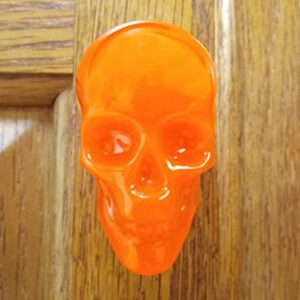 Orange Skull Cabinet Knobs/Drawer Knobs (Black Light Activated) (Set of 2)