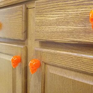 Orange Skull Cabinet Knobs/Drawer Knobs (Black Light Activated) (Set of 2)