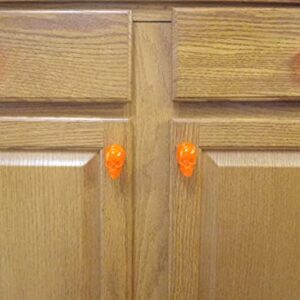 Orange Skull Cabinet Knobs/Drawer Knobs (Black Light Activated) (Set of 2)