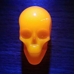 Orange Skull Cabinet Knobs/Drawer Knobs (Black Light Activated) (Set of 2)