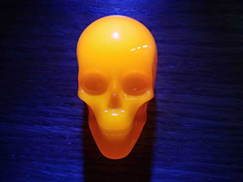 Orange Skull Cabinet Knobs/Drawer Knobs (Black Light Activated) (Set of 2)