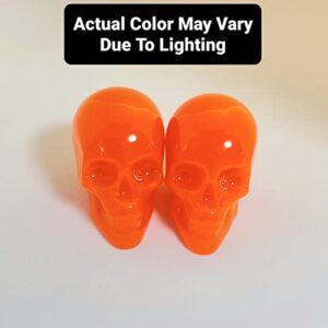 Orange Skull Cabinet Knobs/Drawer Knobs (Black Light Activated) (Set of 2)