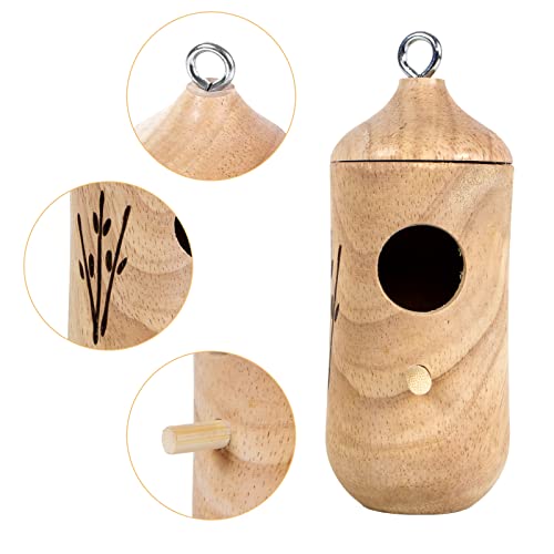 Humming Bird Houses for Outside Hanging Wooden Hummingbird Nest for Garden 3Pack