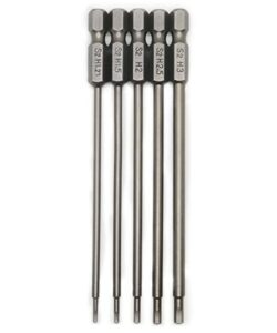 vicrazee 1.27 1.5 2.0 2.5 3.0mm hex head allen wrench drill bit set s2 steel 1/4" hex shank 4.3" long for electric screwgun/power drill rc hobby tools kit (5-pack)
