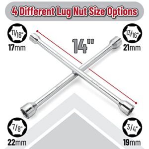 Bates Choice 14 Inch Carbon Steel 4 Way Lug Wrench