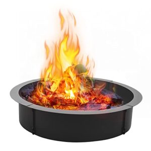 artyuio fire ring 45'' outer, solid steel wood burning fire pit ring above/in-ground diy campire ring for outdoor camping, backyard