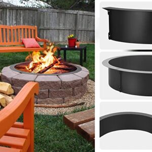 ARTYUIO Fire Ring 45'' Outer, Solid Steel Wood Burning Fire Pit Ring Above/In-Ground DIY Campire Ring for Outdoor Camping, Backyard