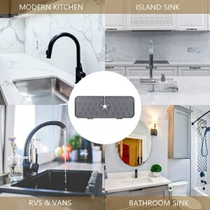 YGXS Kitchen Sink Faucet Splash Guard, Silicone Faucet Mat Sink Mat Silicone Sink Splash Guard Faucet Absorbent MatGrey Faucet YGXS-003 0