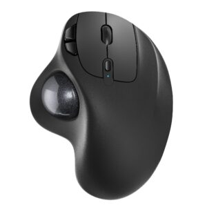 nulea m501 wireless trackball mouse, rechargeable ergonomic, easy thumb control, precise & smooth tracking, 3 device connection (bluetooth or usb), compatible for pc, laptop, ipad, mac, windows