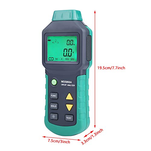 AC 100-240V LCD Circuit Analyzer TRMS AC Voltag Circuit Analyzer With Voltage GFCI RCD Tester fpr Electrician Factory(110V US Plug)