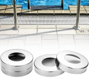 eesc2y 4-pcs 2" i.d. pool ladder escutcheon plates, pool ladder rings for 1.9" inground pool& spa ladder handrail tubing- made of thickened 304 stainless steel