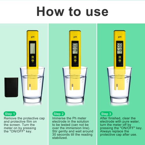 PH and TDS Meter Combo, Tuecota Digital ph Water Tester, 3-in-1 TDS Temperature & EC Meter, Digital Water Tester, Ultrahigh Accuracy Water Quality Tester for Drinking Water, Hydroponics, Aquarium etc