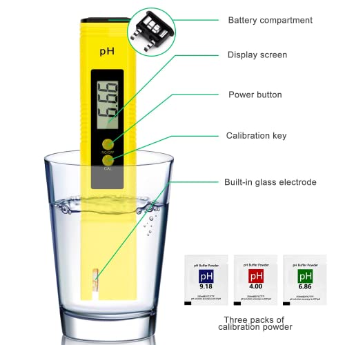 PH and TDS Meter Combo, Tuecota Digital ph Water Tester, 3-in-1 TDS Temperature & EC Meter, Digital Water Tester, Ultrahigh Accuracy Water Quality Tester for Drinking Water, Hydroponics, Aquarium etc