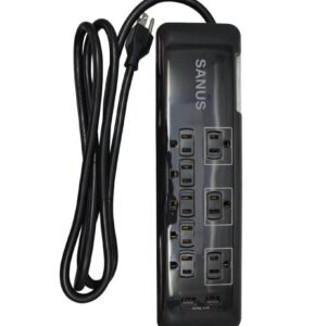 SANUS Surge Protected Power Strip - 8 Outlets & 2 USB Ports