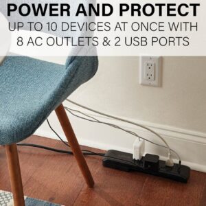 SANUS Surge Protected Power Strip - 8 Outlets & 2 USB Ports