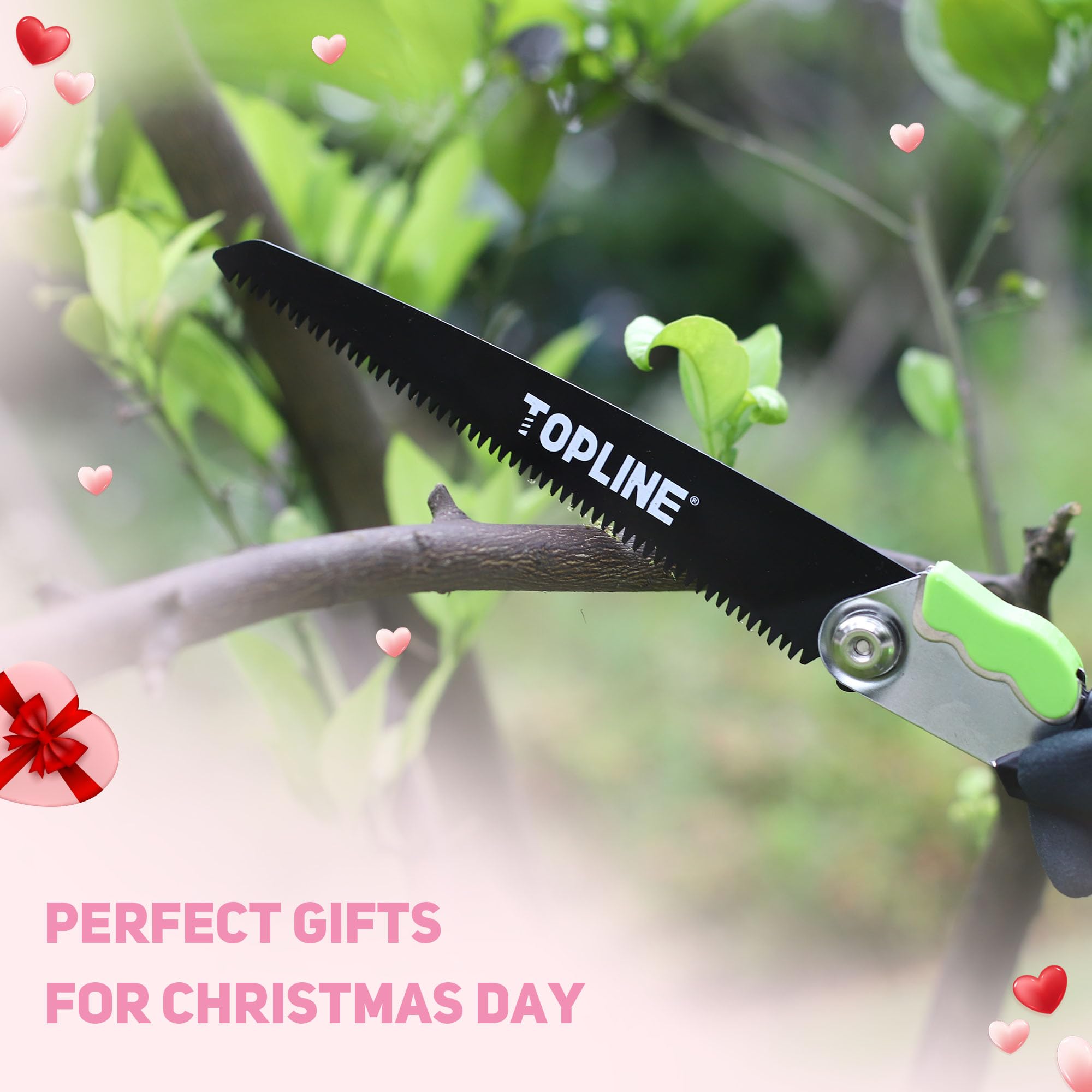 TOPLINE 3-In-1Folding Hand Saw Kit, Tree Saw with 8-Inch Long Blade Included, Hand Pruning Saws with Triple Bevel Teeth, Garden Saw for Wood Cutting, Trees Purning, Camping, Portable Pouch Included