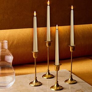 duduta Ivory LED Taper Candles with Remote Timer, Flickering Realistic Flameless Battery Operated Candlesticks Set of 6