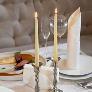 duduta Ivory LED Taper Candles with Remote Timer, Flickering Realistic Flameless Battery Operated Candlesticks Set of 6