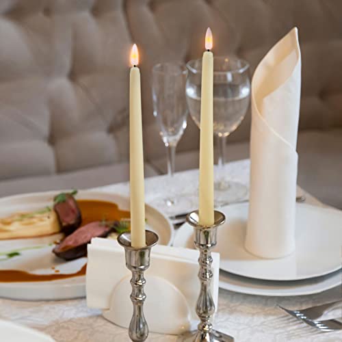 duduta Ivory LED Taper Candles with Remote Timer, Flickering Realistic Flameless Battery Operated Candlesticks Set of 6