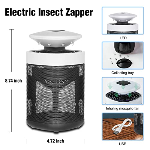 Hodiax Nap n Trap! Electric Indoor Mosquito Killer, Insects and Fly Trap w/USB Power Cord, Desktop Small Non Zapper with LED Night Light for Household, Bedroom, Kitchen, Office(Random Color)