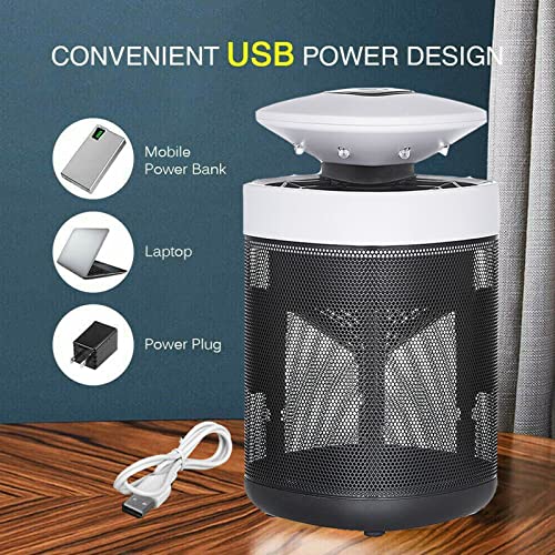 Hodiax Nap n Trap! Electric Indoor Mosquito Killer, Insects and Fly Trap w/USB Power Cord, Desktop Small Non Zapper with LED Night Light for Household, Bedroom, Kitchen, Office(Random Color)