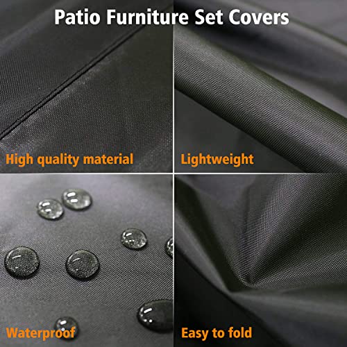Emuardoe Patio Furniture Covers Waterproof 106''Lx70''Wx35''H Outdoor Couch Cover Outdoor Furniture Cover Oxford Fabric with Storage Bag