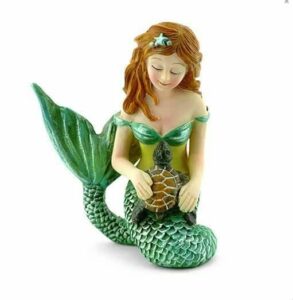 n?a miniature fairy garden mermaid w/turtle for fairy garden accessories, fairy garden animals, dollhouse, plant pots, bonsai craft décor