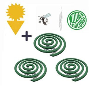 LOV HOME Mosquito Repellent Coils 100% Citronella with Bonus 1 Sticky Catcher, Two Pack Contains 16 coils & 4 Stands