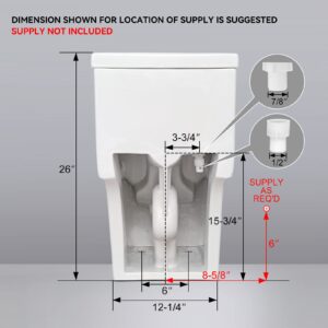 HOROW T0338W Compact One Piece Toilet with Comfort Chair Seat ADA Height 17.3", Elongated Dual Flush 0.8/1.28 GPF and MAP 1000g, Standard White Toilet Bowl